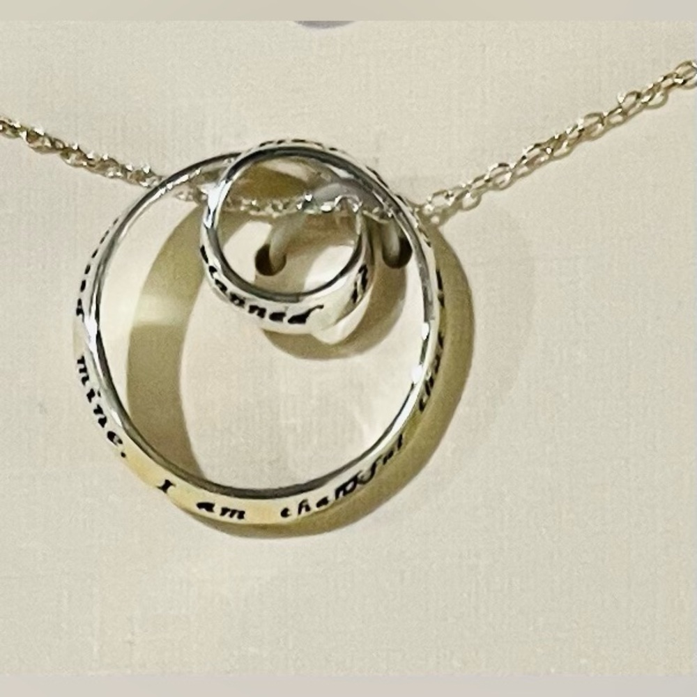 Sterling Silver NWT Friendship  Necklace with Interlocking Circles. - Picture 6 of 9